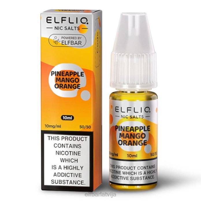 elfbar elfliq nic sāļi - ananāsu mango apelsīns - 10ml-20 mg/ml 8L4F174