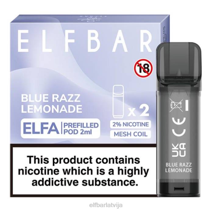 elfbar elfa pildīta pāksts - 2 ml - 20 mg (2 iepakojumi) 8L4F134 ananāsu citrona soda
