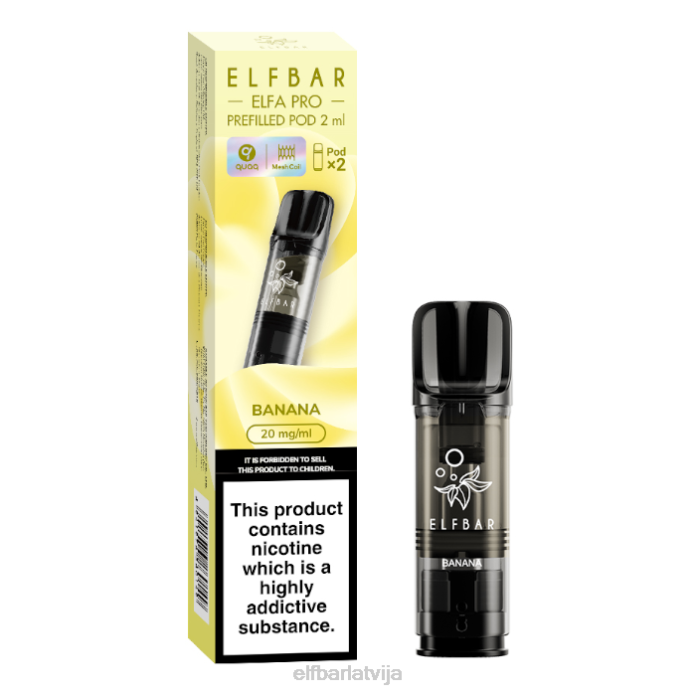 elfbar elfa pro pildītas pākstis - 20mg - 2pk 8L4F78 banāns