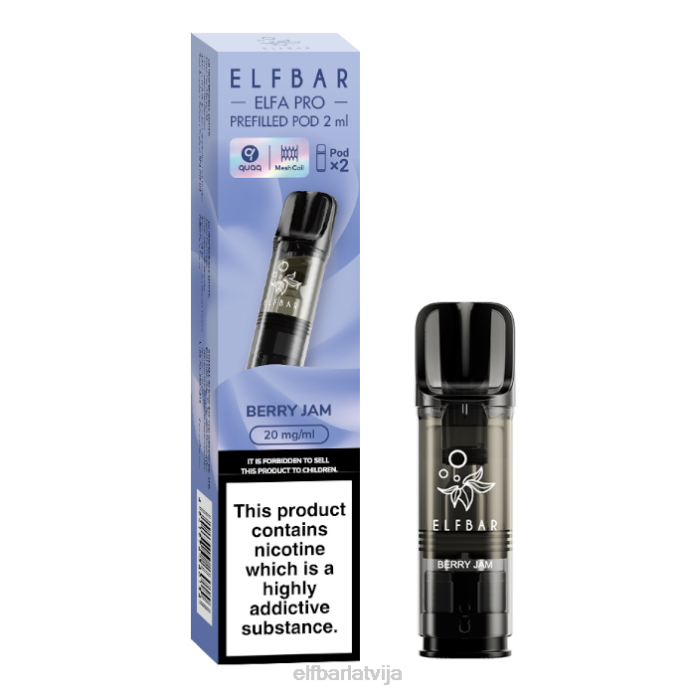 elfbar elfa pro pildītas pākstis - 20mg - 2pk 8L4F98 melleņu sniegs