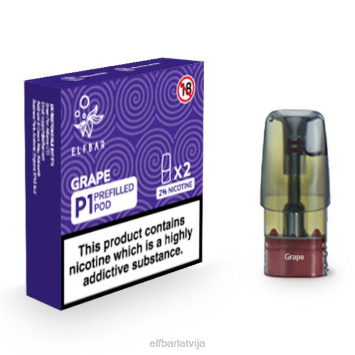 elfbar mate 500 p1 pildītas pākstis - 20 mg (2 iepakojumi) 8L4F145 vīnogas