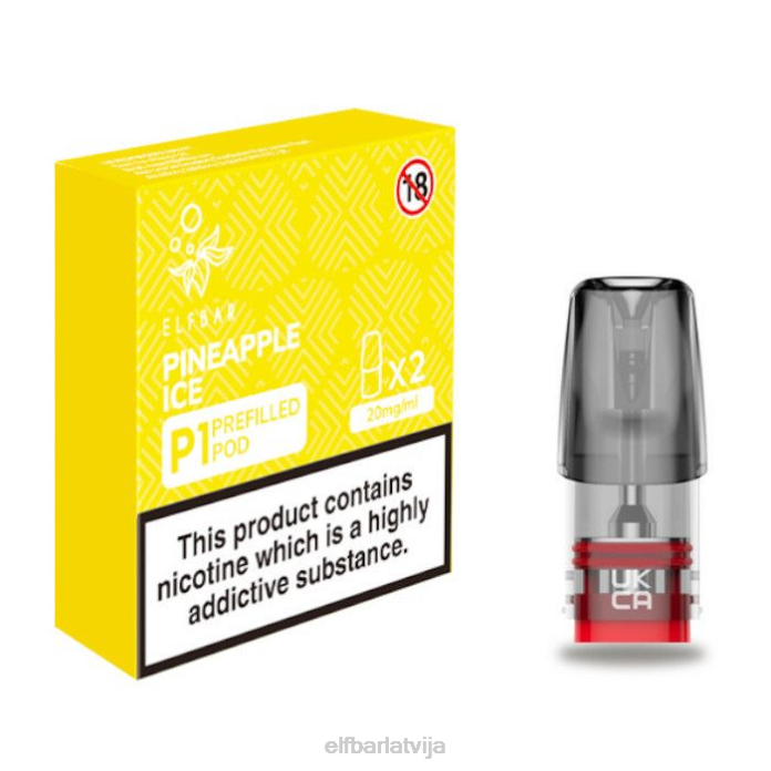 elfbar mate 500 p1 pildītas pākstis - 20 mg (2 iepakojumi) ananāsu ledus 8L4F151