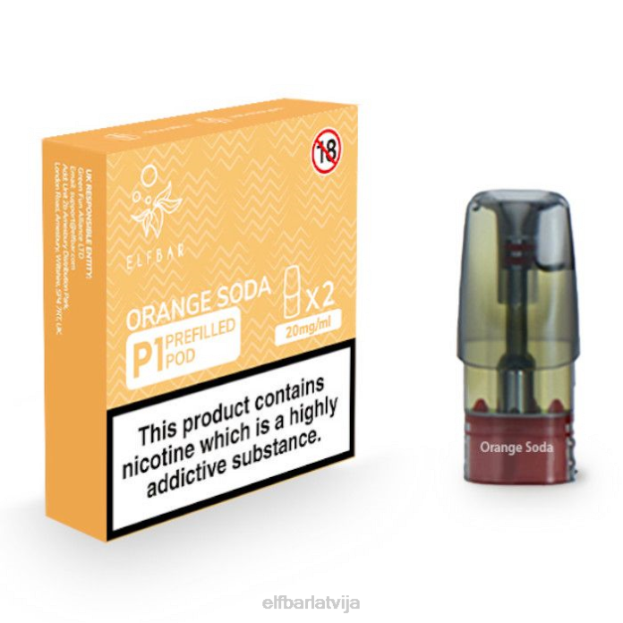 elfbar mate 500 p1 pildītas pākstis - 20 mg (2 iepakojumi) apelsīnu soda 8L4F155