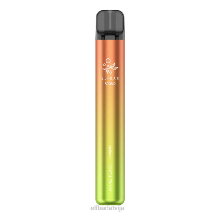 elfbar 600v2 vienreizējās lietošanas vape - 20mg 8L4F11 ābolu persiks