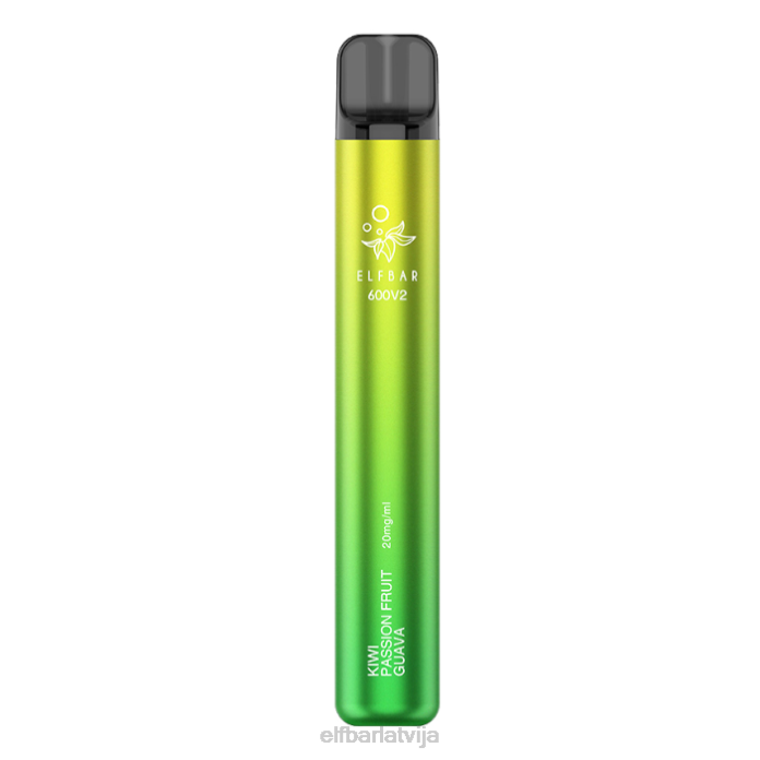 elfbar 600v2 vienreizējās lietošanas vape - 20mg 8L4F12 kivi marakujas gvajava