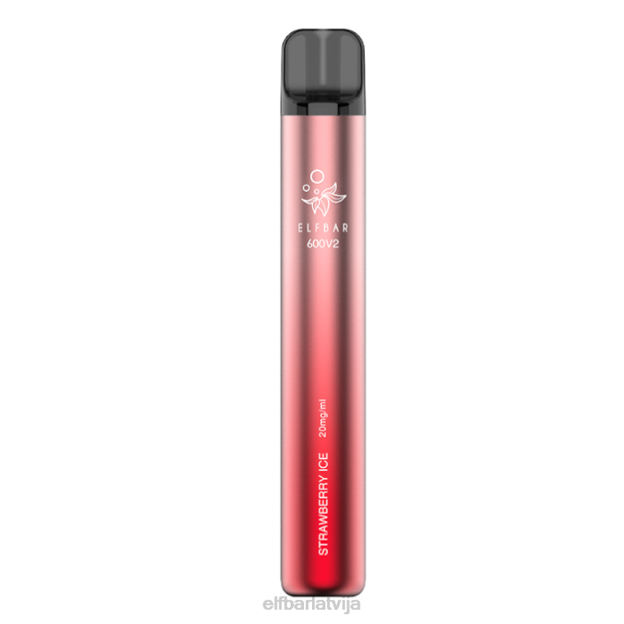 elfbar 600v2 vienreizējās lietošanas vape - 20mg 8L4F14 zemeņu ledus