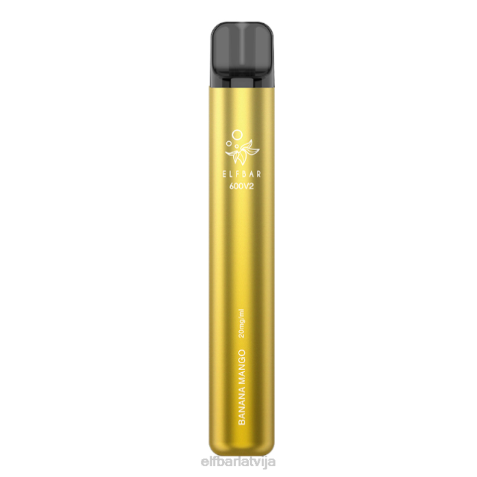elfbar 600v2 vienreizējās lietošanas vape - 20mg 8L4F22 banānu mango