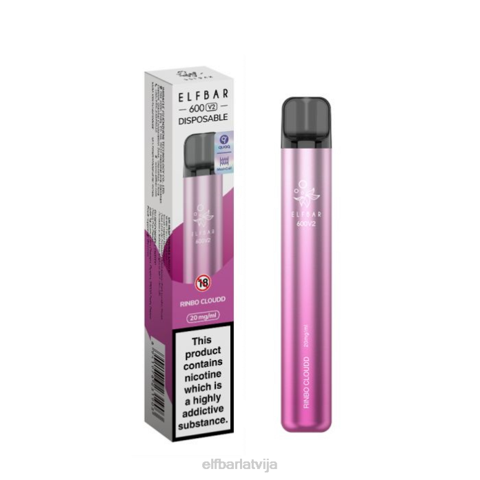 elfbar 600v2 vienreizējās lietošanas vape - 20mg 8L4F26 rinbo mākoņains