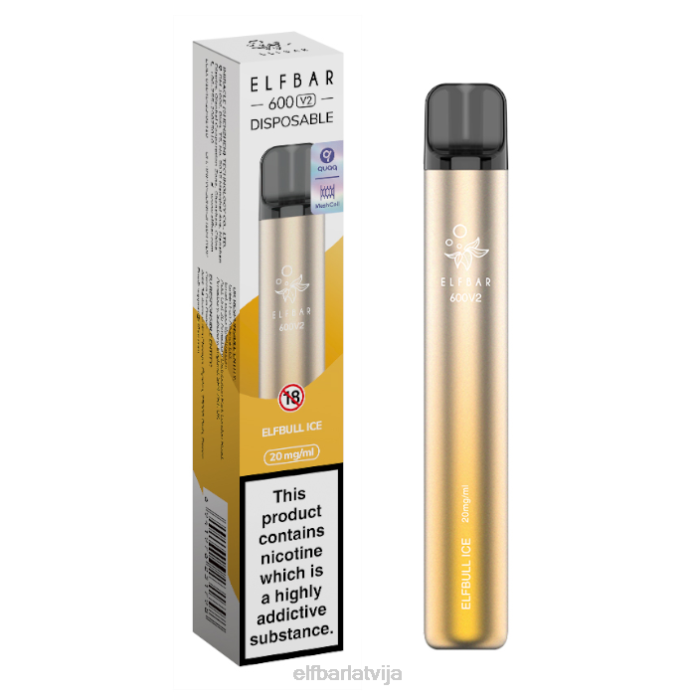 elfbar 600v2 vienreizējās lietošanas vape - 20mg 8L4F28 elfturbo ledus