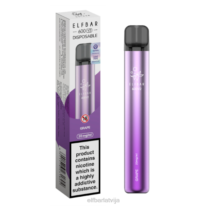 elfbar 600v2 vienreizējās lietošanas vape - 20mg 8L4F28 elfturbo ledus