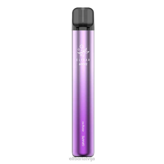 elfbar 600v2 vienreizējās lietošanas vape - 20mg 8L4F2 vīnogas
