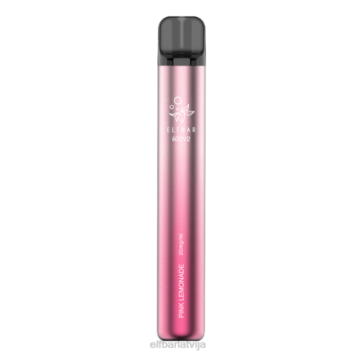 elfbar 600v2 vienreizējās lietošanas vape - 20mg 8L4F7 rozā limonāde